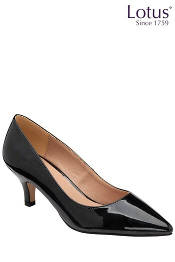 Lotus Footwear Black Patent Court Shoe (K17744) | £65