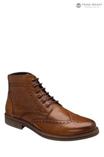 Frank Wright Brown Men's Leather Brogue Ankle Boots (K17747) | £70