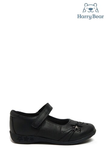 Harry Bear Black - Unicorn Girls School Shoes (K18326) | £24