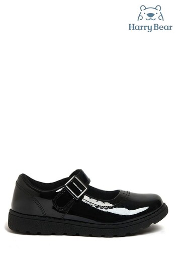 Harry Bear Black Patent - Rainbow Nitro School Shoes (K18328) | £24