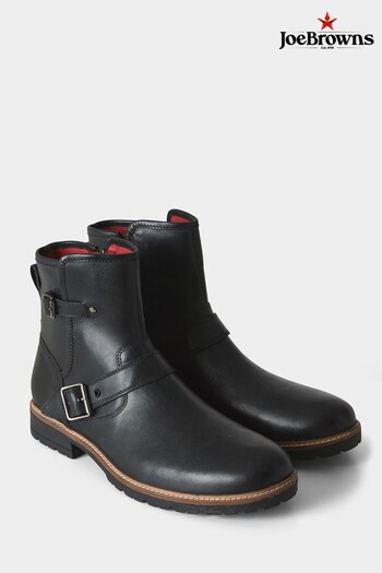 Joe Browns Black Leather Chelsea Style Biker Boots (K18478) | £80 - £84