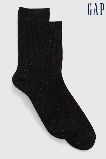 Gap Black Glitter Rib Crew Socks (K18642) | £8