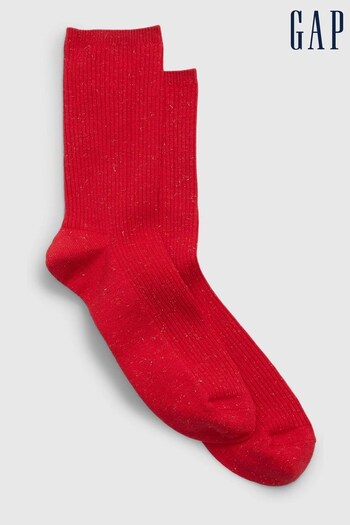 Gap Red Glitter Rib Crew Socks (K18645) | £8