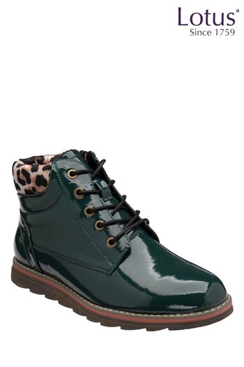 Lotus Footwear Green Lace-Up Ankle Boots (K18801) | £60