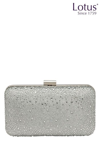 Lotus Footwear Silver Diamante Clutch Bag (K18809) | £50