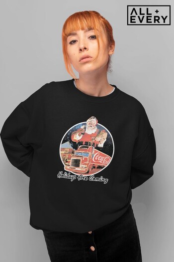 All + Every Black Coca Cola Holidays Are Coming Adult Sweatshirt (K18917) | £32