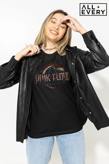 All + Every Black Pink Floyd Vintage Dark Side Of The Moon Women's Music T-Shirt (K18949) | £22