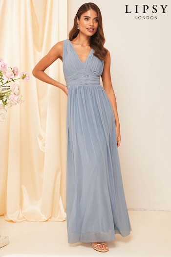 Lipsy Blue Empire Sleeveless Bridesmaid Maxi Dress (K19361) | £94