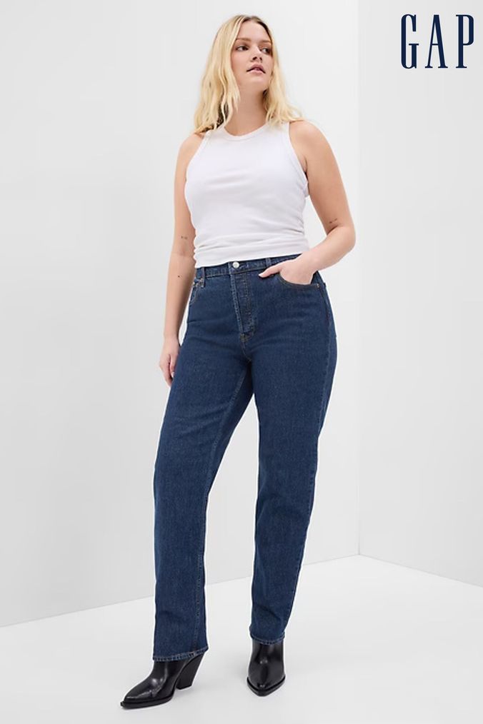 High rise cheeky straight jeans gap clearance