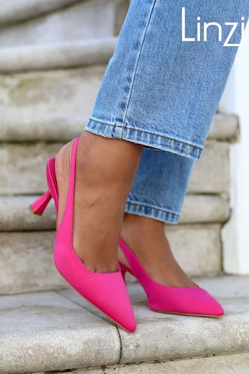 Linzi Pink Fuchsia Presley Slingback Court Shoe With Stiletto Heel (K19759) | £30