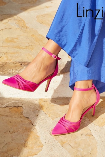 Linzi Pink Fuchsia Serri Court Stiletto Heel With Mesh Front Detail (K19791) | £35