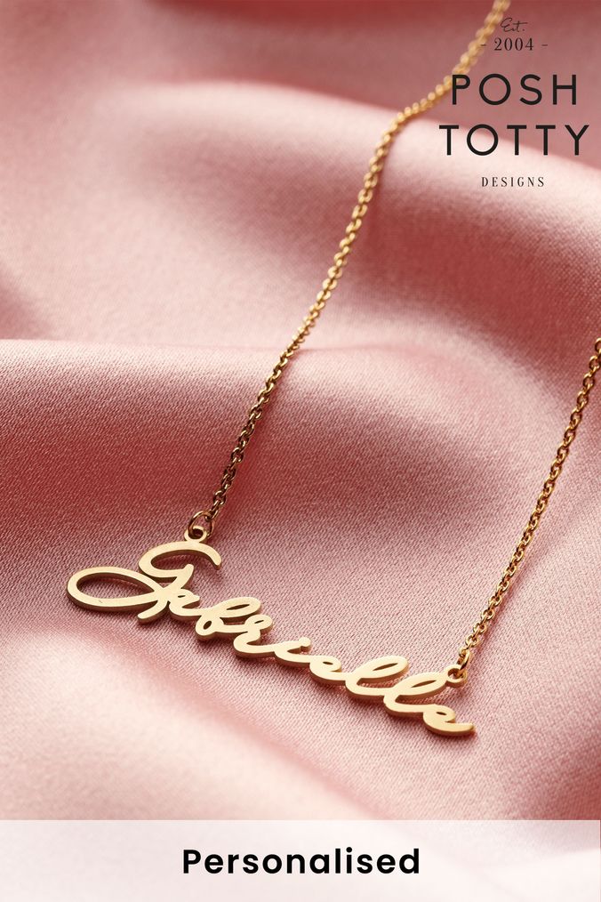 Personalised Script Name Necklace by Posh Totty Designs (K20314) | £95