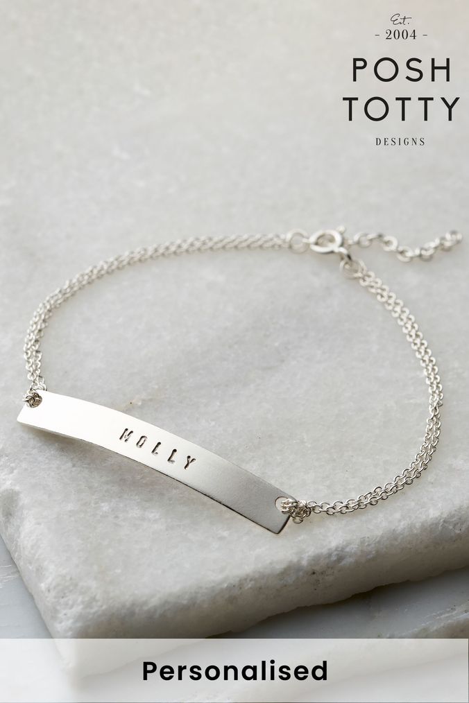 Personalised Flat Bar Bracelet by Posh Totty Designs (K20327) | £59