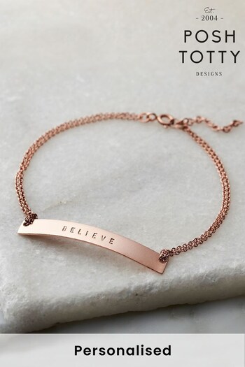 Personalised Flat Bar Bracelet by Posh Totty Designs (K20328) | £69