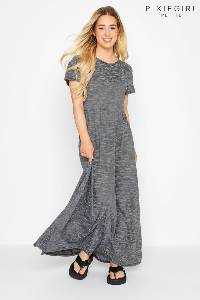 PixieGirl Petite Black Petite Stripe Maxi Dress (K20655) | £33