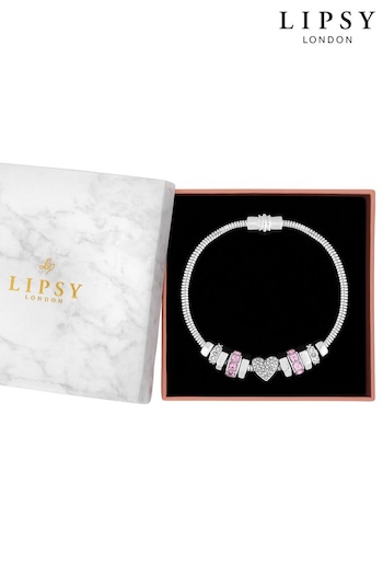 Lipsy Jewellery Silver Heart Magnetic Bracelet - Gift Boxed (K20817) | £20