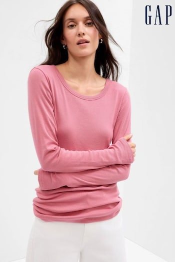 Gap Bright Pink Favourite Long Sleeve Crewneck T-Shirt (K21125) | £16