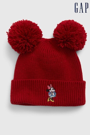 Gap Red Toddlers Disney Minnie Mouse Double Pom Beanie (K21139) | £15