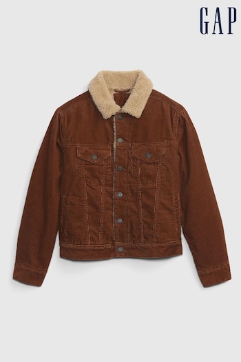 Gap Brown Sherpa-Lined Corduroy Jacket with Washwell (K21144) | £55