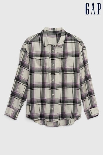 Gap Cream Flannel Long Sleeve Shirt (K21192) | £20