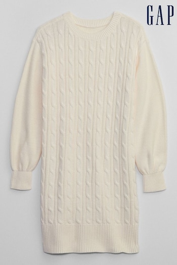 Gap Cream Cable-Knit Long Sleeve Jumper Dress (K21196) | £30