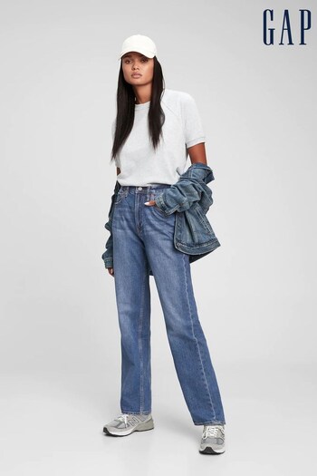 Gap Mid Wash Blue High Waisted Organic Cotton '90s Loose Fit Jeans clothing (K21220) | £55