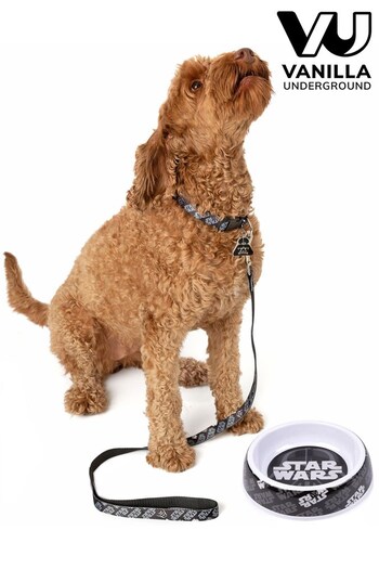 Vanilla Underground Black Star Wars Disney Doggie Lead, Dog Tag and Bowl Gift Set (K21239) | £23