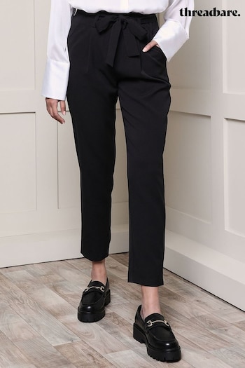 Threadbare Black Petite Paperbag Waist Trousers (K21385) | £38