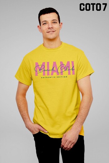 Coto7 Gold Miami Beach Club Authentic Edition Men's T-Shirt (K21409) | £21