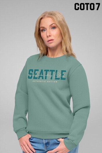 Coto7 Dusty Green Seattle Horse Riding Club Authentic Edition Women's Sweatshirt (K21420) | £32
