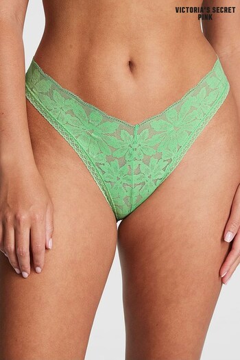 Victoria's Secret PINK Green Tulip Lace Brazilian Knickers (K21427) | £9