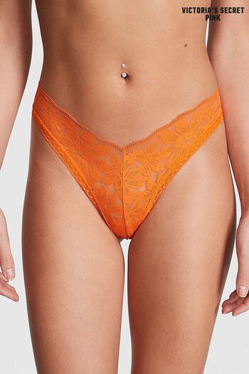 Victoria's Secret PINK Tiger Orange Lace Brazilian Knickers (K21429) | £9