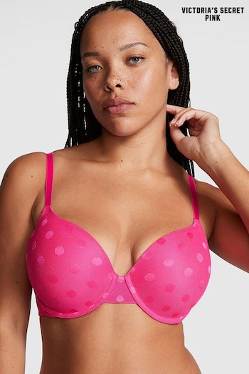 Victoria's Secret PINK Enchanted Pink Dot Mesh Lightly Lined Demi Bra (K21437) | £36