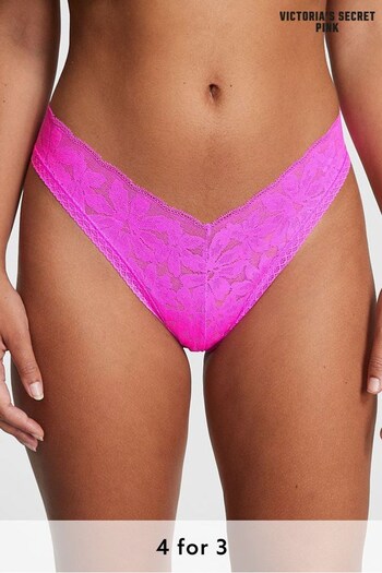 Victoria's Secret PINK Pink Berry Lace Brazilian Knickers (K21645) | £9