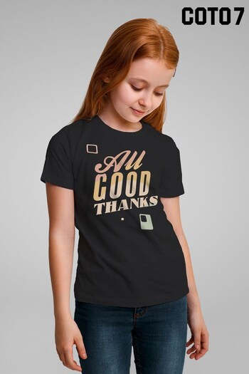 Coto7 Black All Good Thanks Kids T-Shirt (K21649) | £18