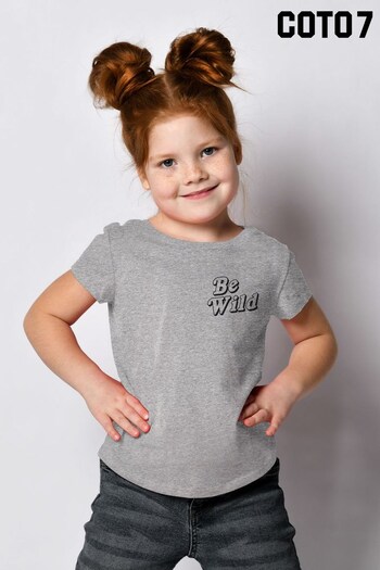 Coto7 Heather Grey Be Wild Kids T-Shirt (K21653) | £18