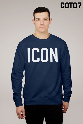 Coto7 Navy Icon Block Letter Adult Sweatshirt (K21674) | £32