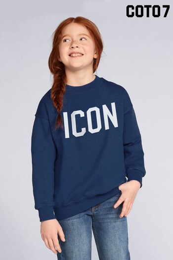 Coto7 Oxford Navy Icon Block Letter Kids Sweatshirt (K21675) | £23