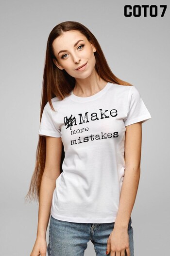 Coto7 White Make More Mistakes Scribble Women's T-Shirt (K21679) | £21