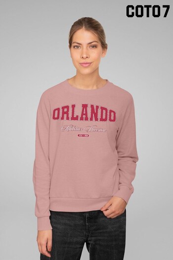 Coto7 Dusty Pink Orlando Retro Athletics Division Women's Sweatshirt (K21699) | £35