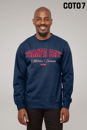 Coto7 Navy Tampa Bay Retro Athletics Division Men's Sweatshirt (K21707) | £35