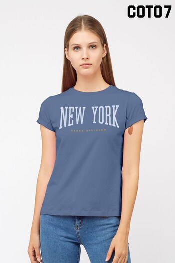 Coto7 Blue New York Urban Division Women's T-Shirt (K21745) | £21
