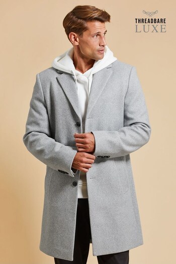 Threadbare Grey Luxe Single Breasted Tailored Coat (K21802) | £90