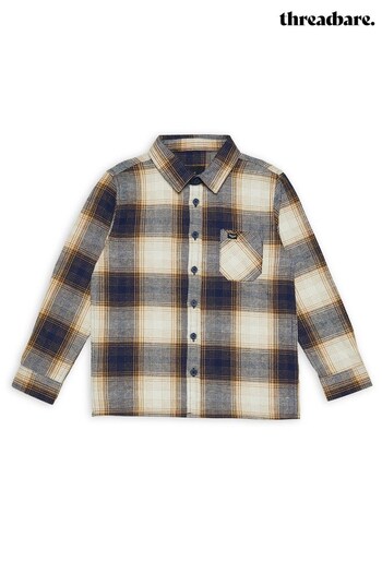 Threadboys Yellow & Navy Camo Print Long Sleeve Shirt (K22066) | £18