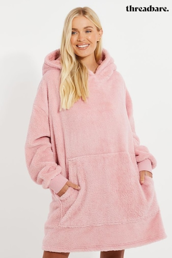 Threadbare Blush Pink Cosy Oversized Blanket Hoodie (K22355) | £32