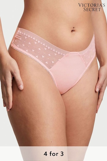 Victoria's Secret Pretty Blossom Pink Scalloped Thong Knickers (K22421) | £9