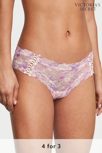 Victoria's Secret Unicorn Purple Double Side Lace Up Lacie Cheeky Knickers (K22626) | £9
