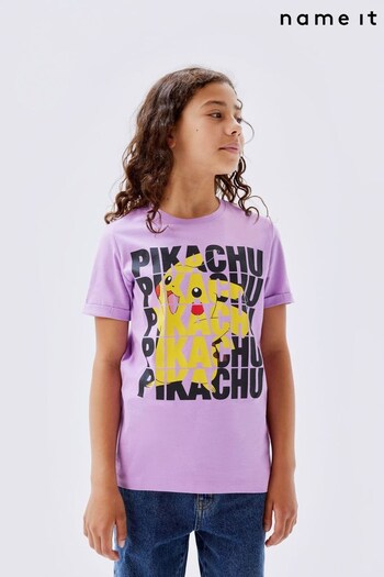 Name It Purple Pikachu Short Sleeve Printed T-Shirt (K22724) | £15