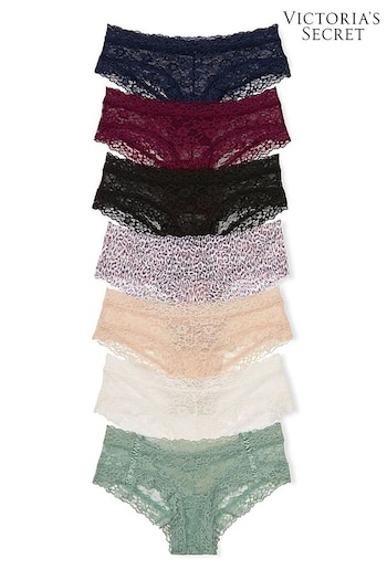 Victoria's Secret Black/Red/Pink/White/Green/Blue Cheeky Knickers Multipack (K22771) | £35