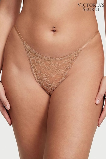 Victoria's Secret Praline Nude String Lacie String Thong Knickers (K22782) | £9